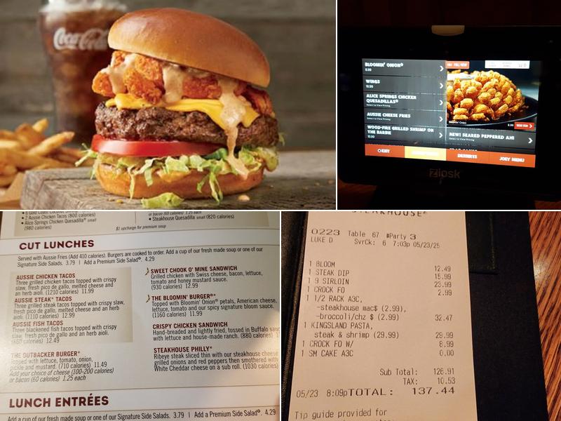 Outback Steakhouse Menu