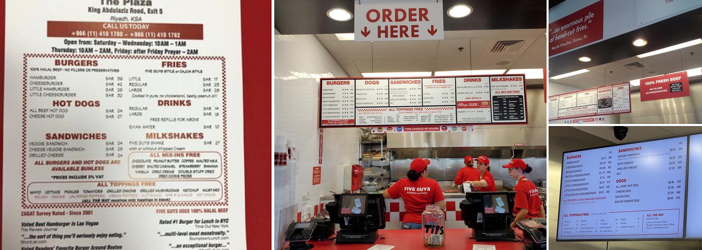 Five Guys Menu