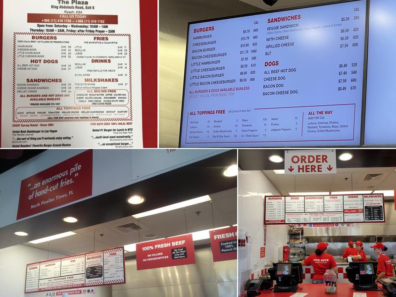 Five Guys Menu