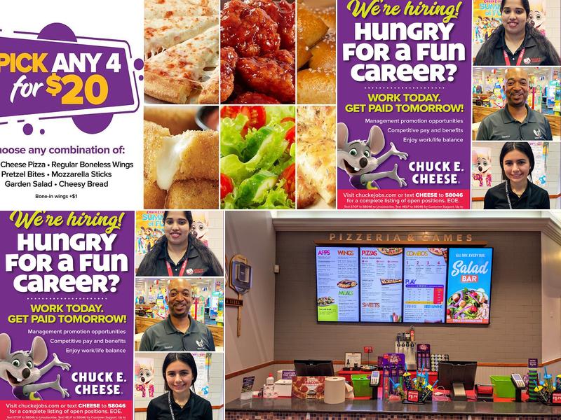 Chuck E. Cheese Menu