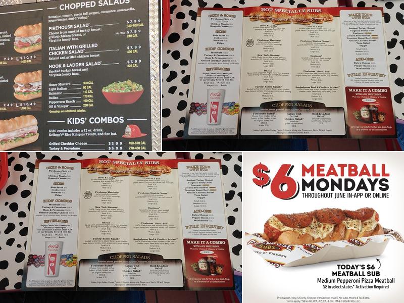 Firehouse Subs Stapley Center Menu