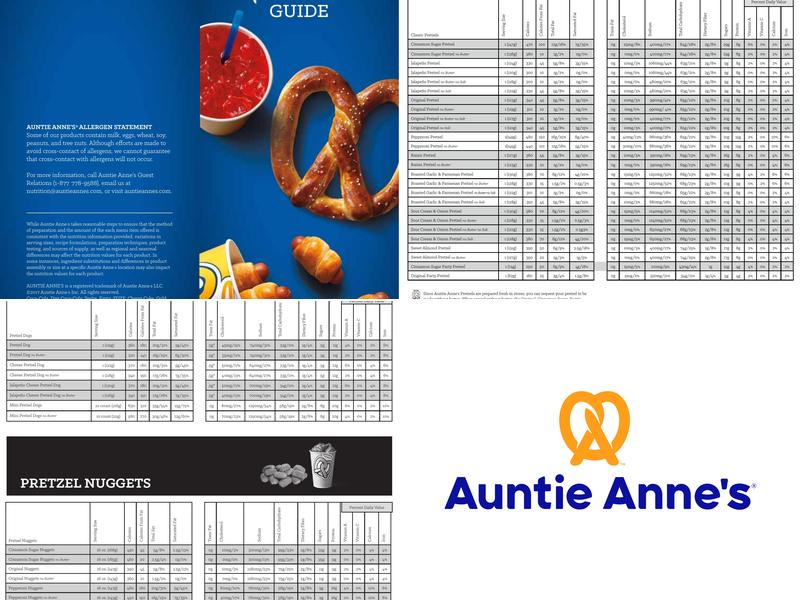 Auntie Anne's Menu