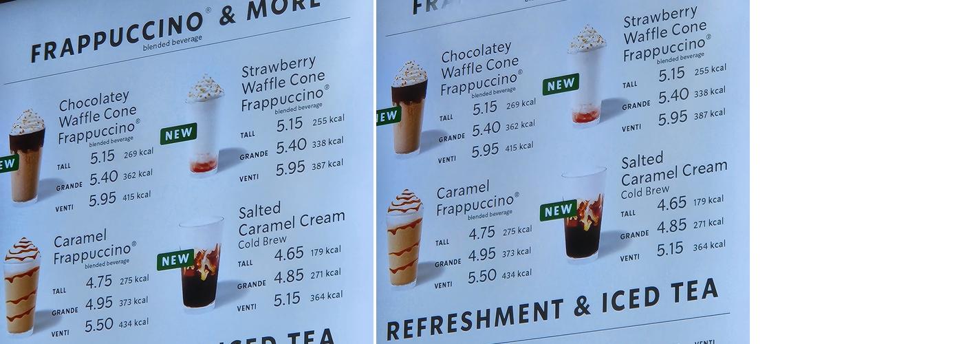 Starbucks Coffee Menu