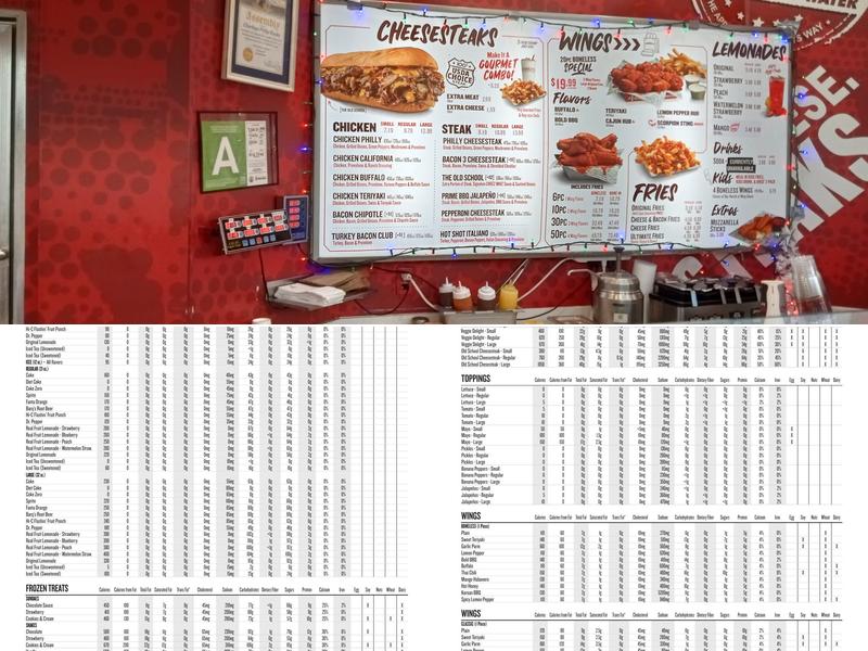 Charleys Cheesesteaks Menu