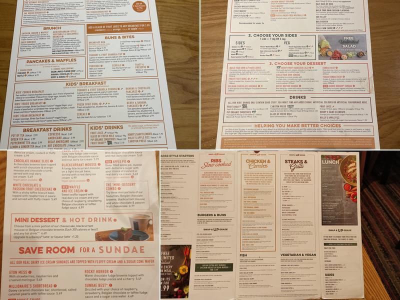 Harvester Plough Sutton Menu