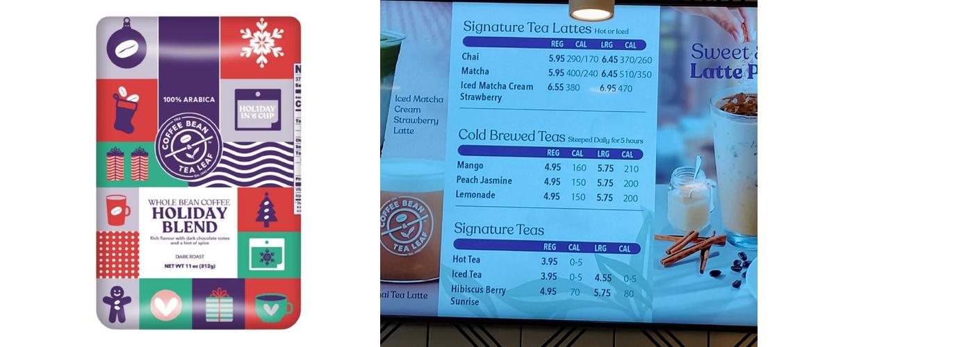 The Coffee Bean & Tea Leaf Menu