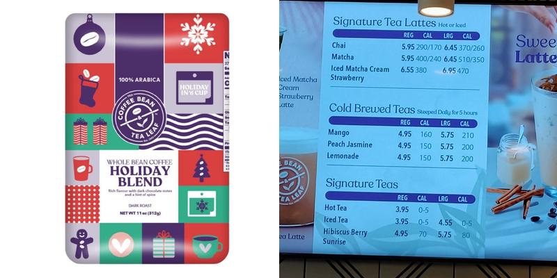 The Coffee Bean & Tea Leaf Menu