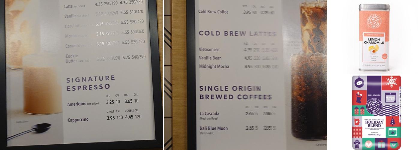 The Coffee Bean & Tea Leaf Menu