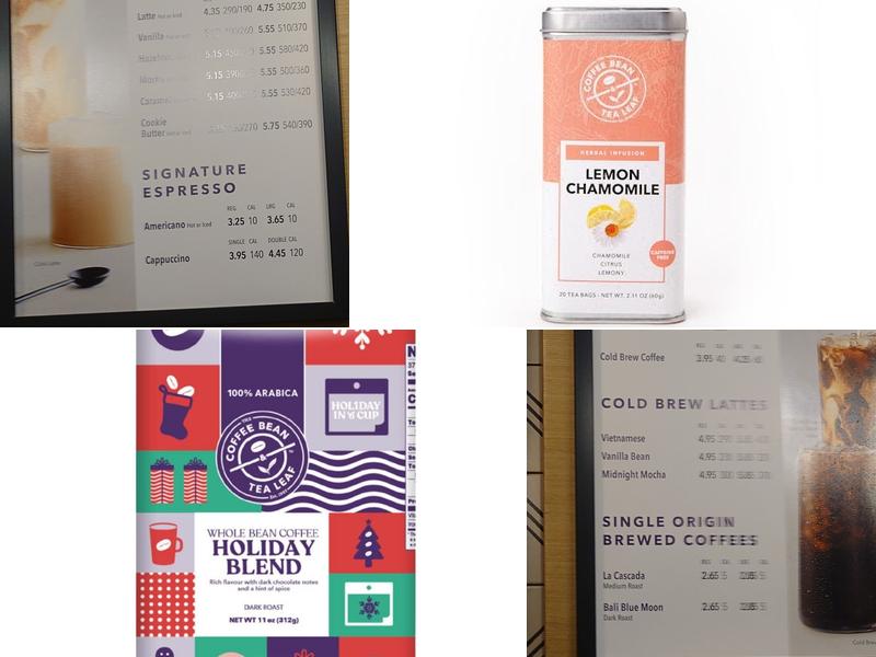The Coffee Bean & Tea Leaf Menu