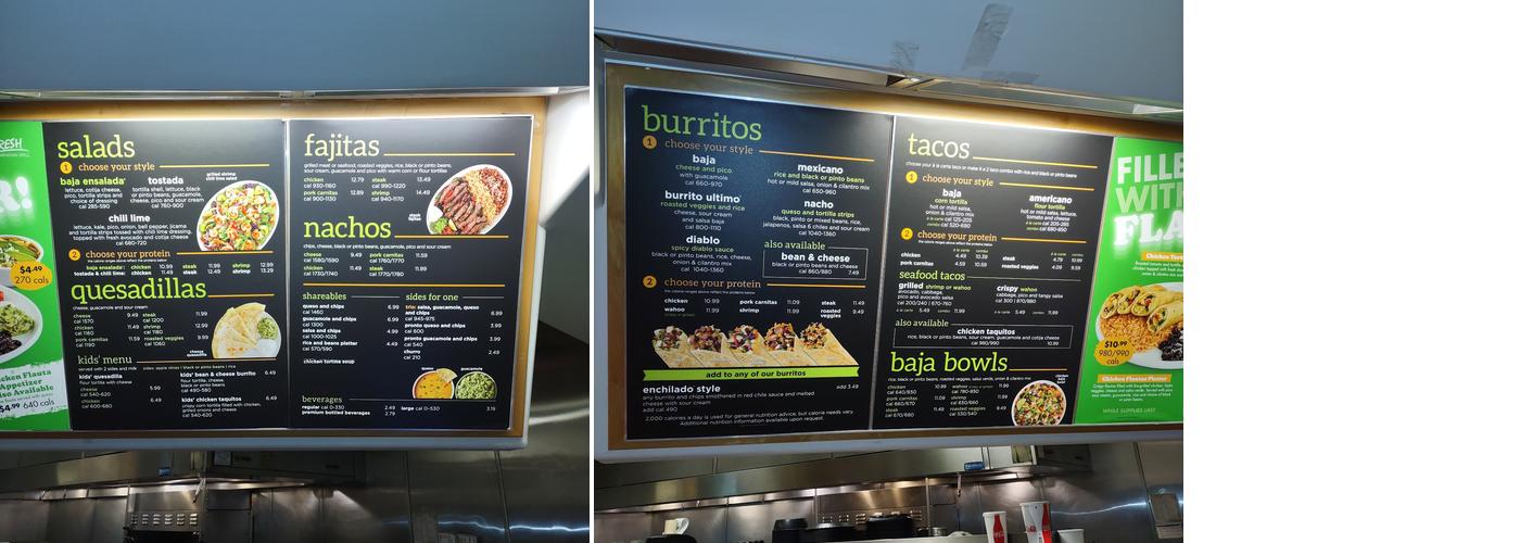 Baja Fresh Menu