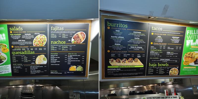 Baja Fresh Menu