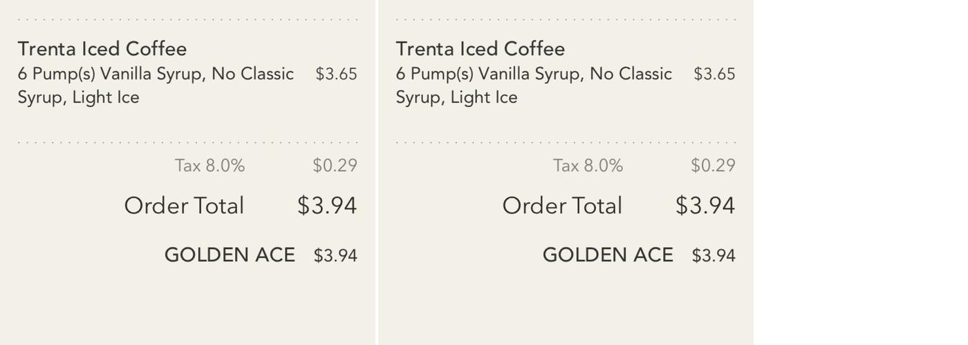 Starbucks Menu