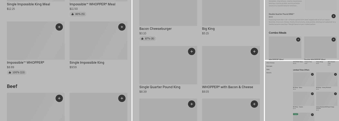 Burger King Menu