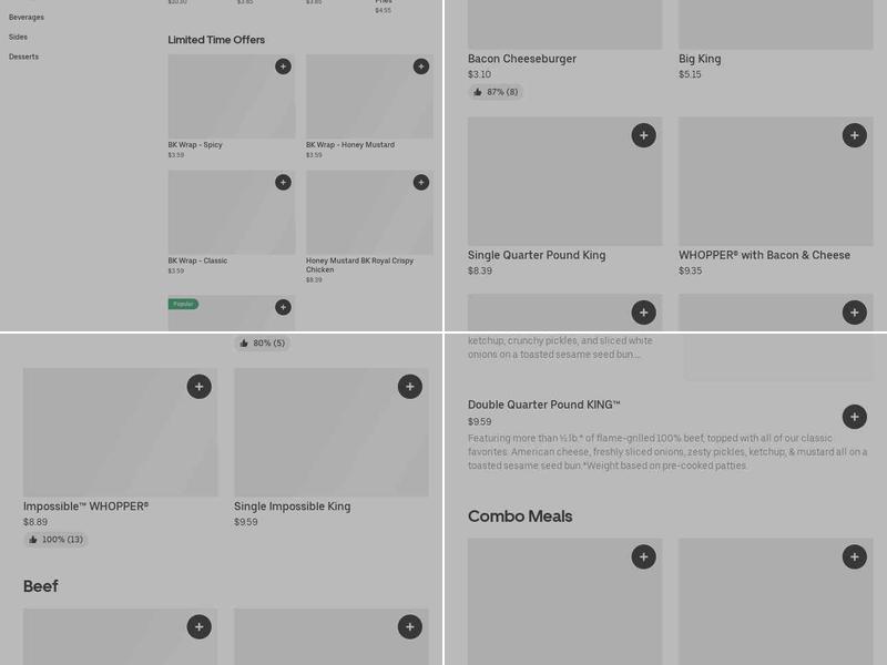 Burger King Menu