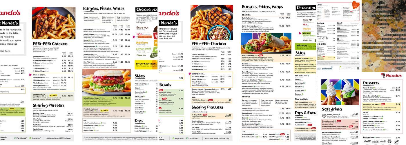 Nando's Balham Menu