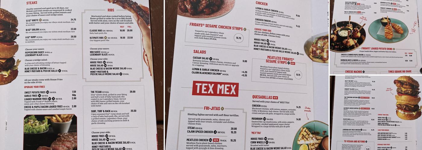 TGI Fridays - Reading Oracle Menu