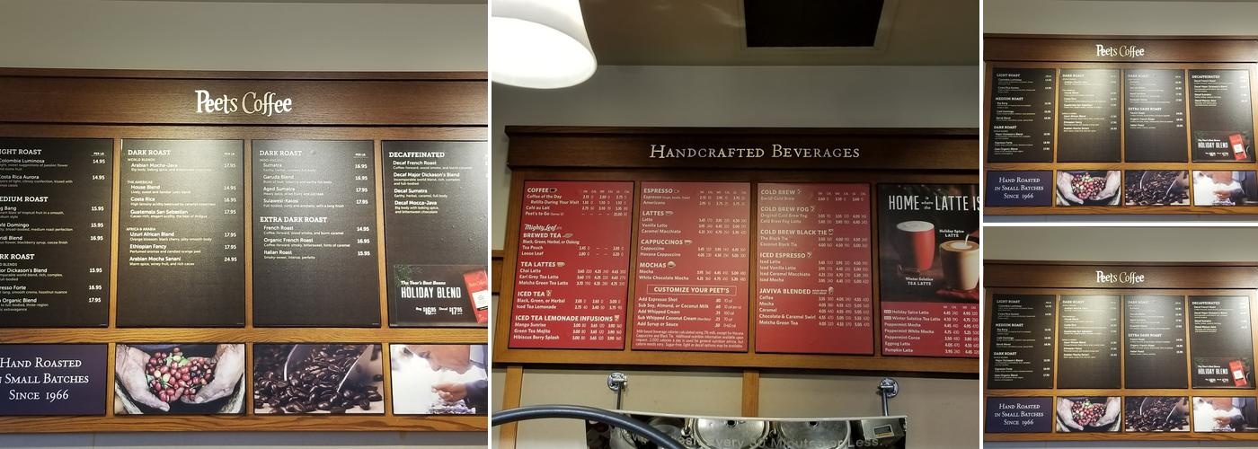 Peet's Coffee Menu