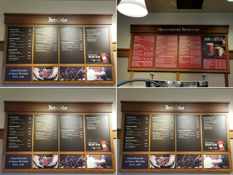 Peet's Coffee Menu