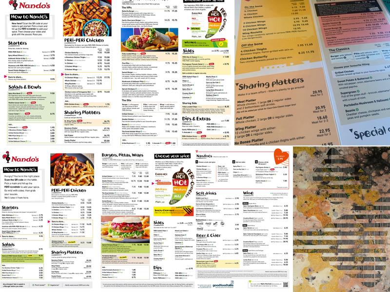 Nando's Spitalfields Menu