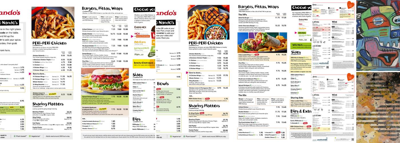 Nando's Mile End Menu