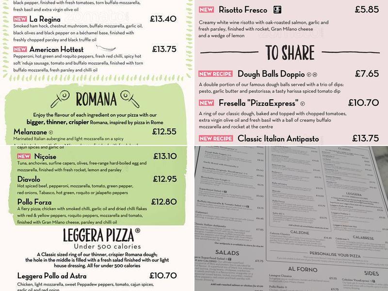 Pizza Express Menu