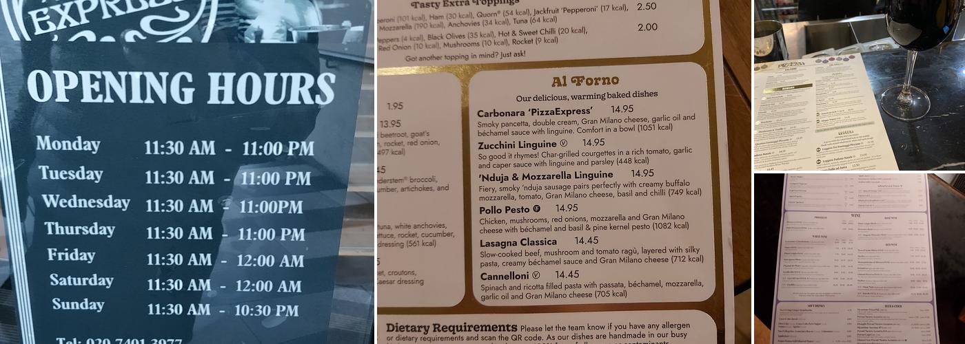 Pizza Express Menu