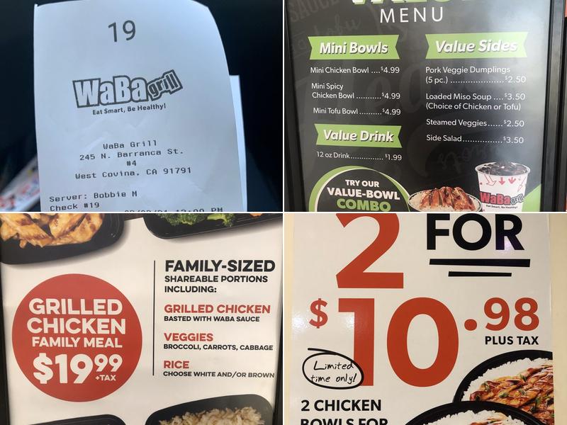 WaBa Grill Menu