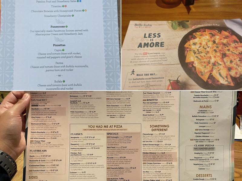 Bella Italia - Reading Oracle Menu