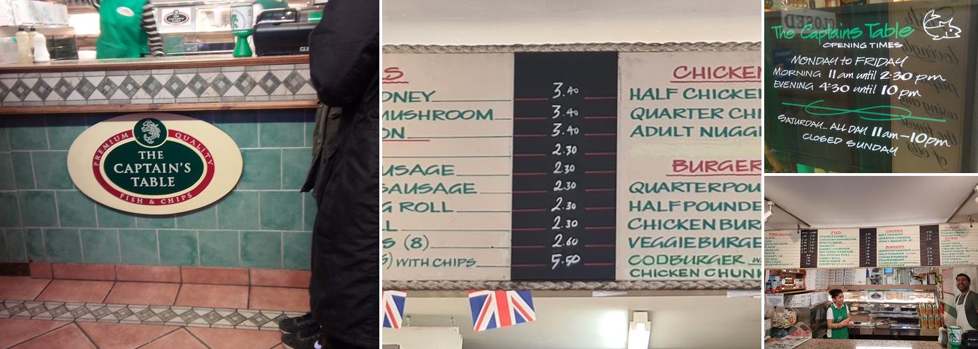 The Captain’s Table - Fish & Chips Menu
