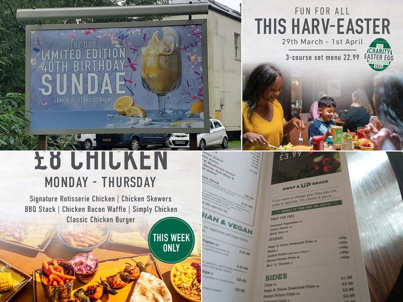 Harvester Mansion House Reading Menu