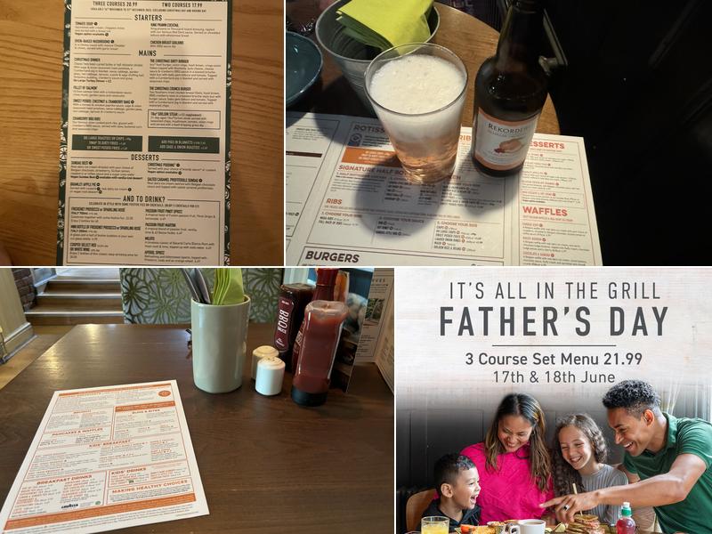 Harvester Horse & Groom Bracknell Menu