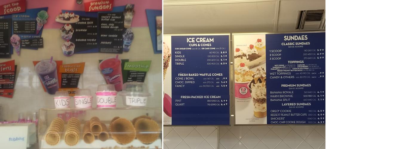 Baskin-Robbins Menu