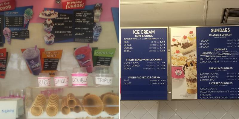 Baskin-Robbins Menu