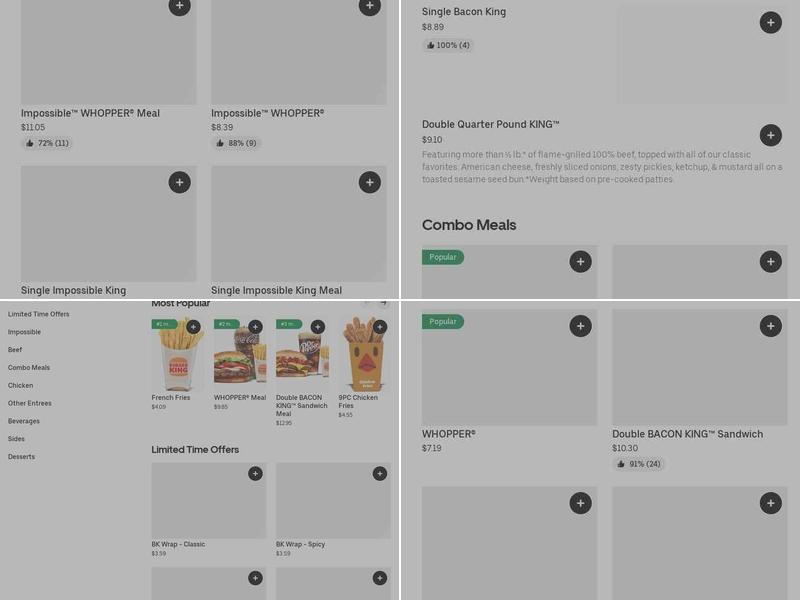 Burger King Menu