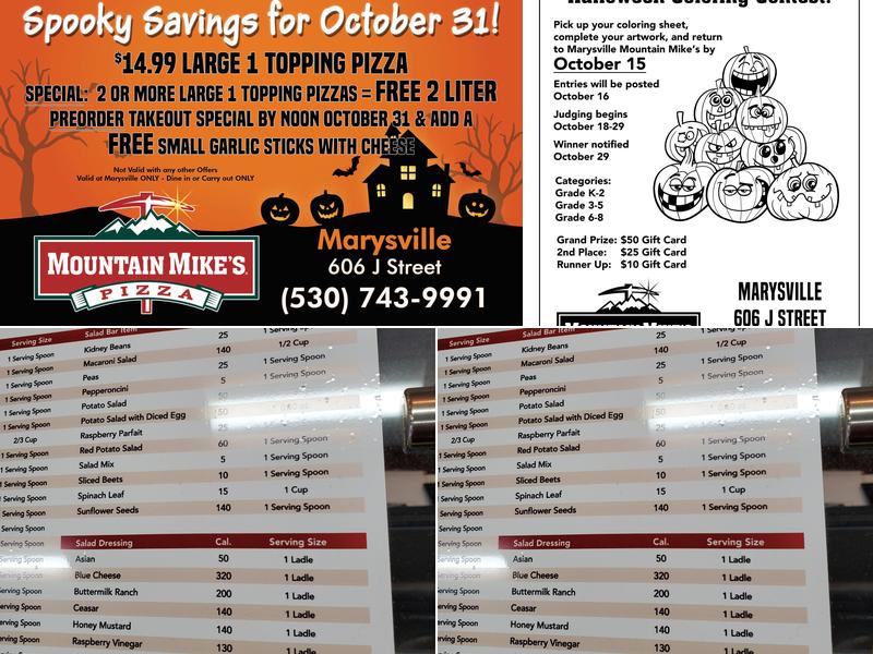 Mountain Mike's Pizza Menu