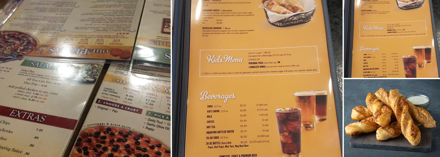 Round Table Pizza Menu