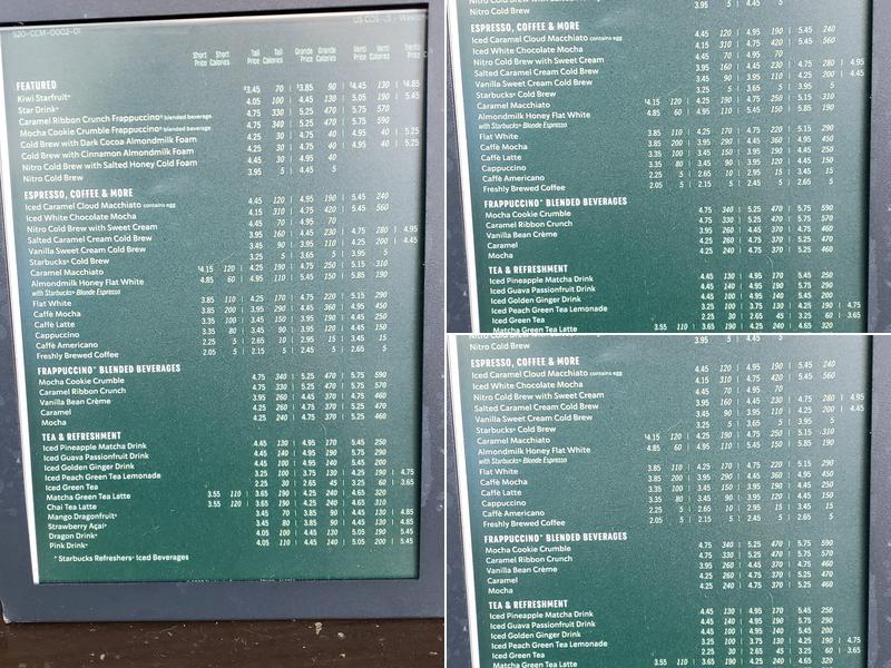 Starbucks Menu