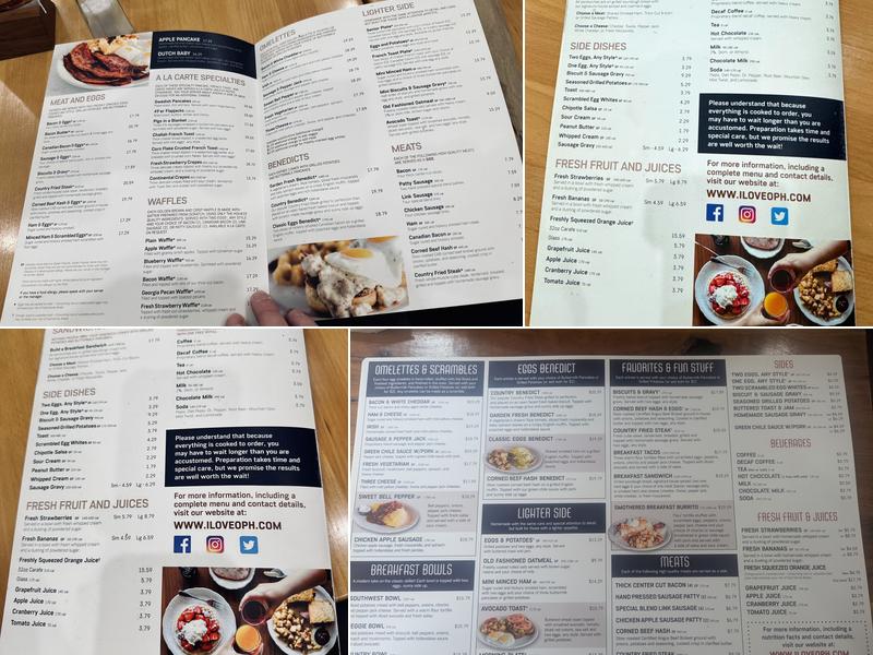 The Original Pancake House Menu