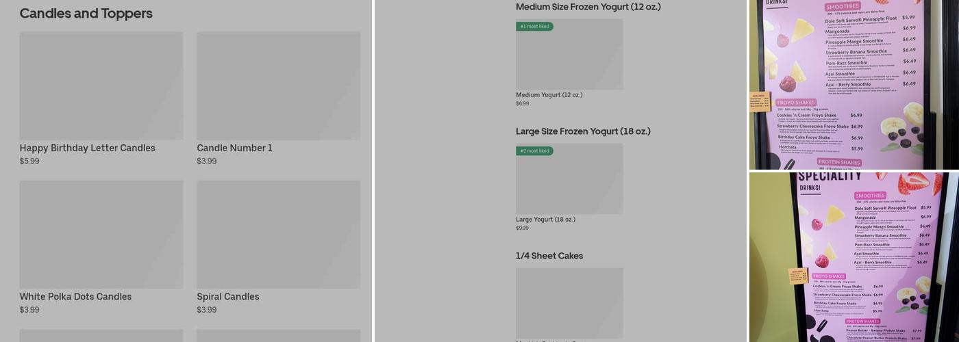 Menchie's Mission Hills Menu