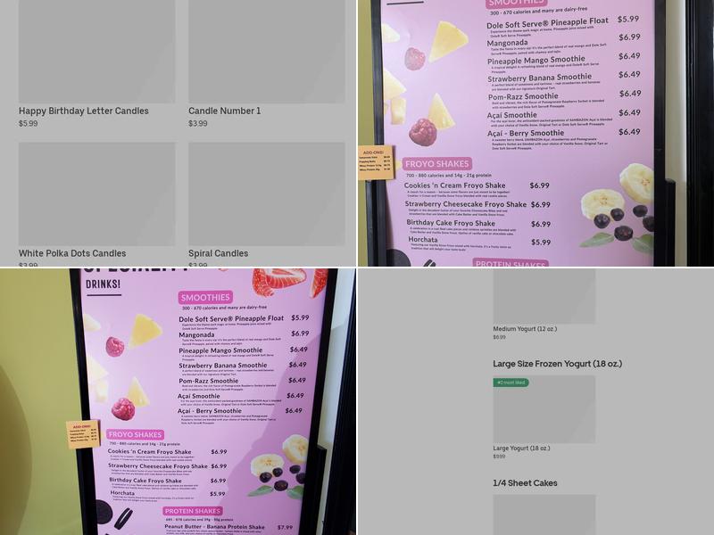 Menchie's Mission Hills Menu