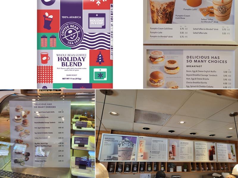 The Coffee Bean & Tea Leaf Menu
