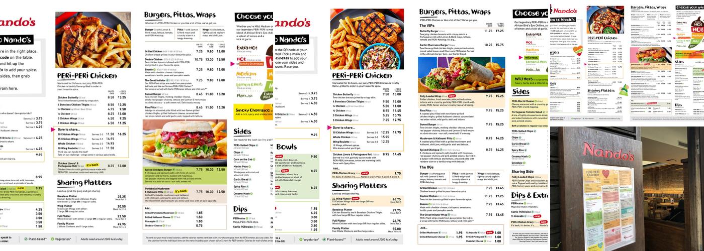 Nando's Notting Hill Menu