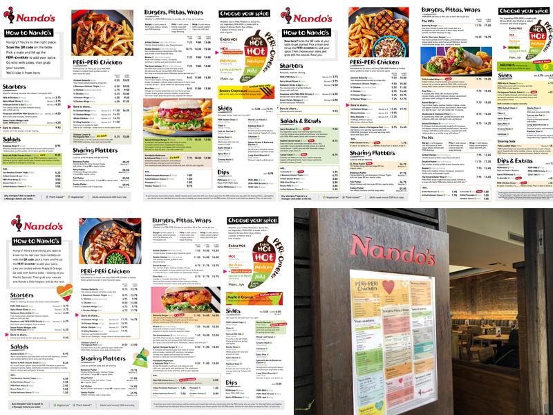Nando's Notting Hill Menu