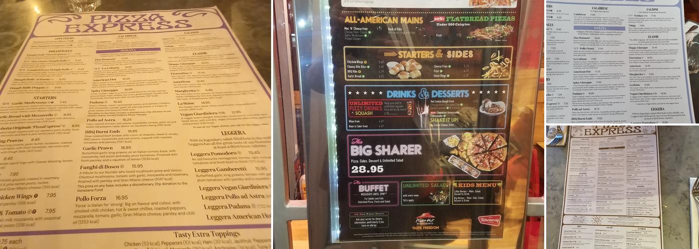 Pizza Express Menu