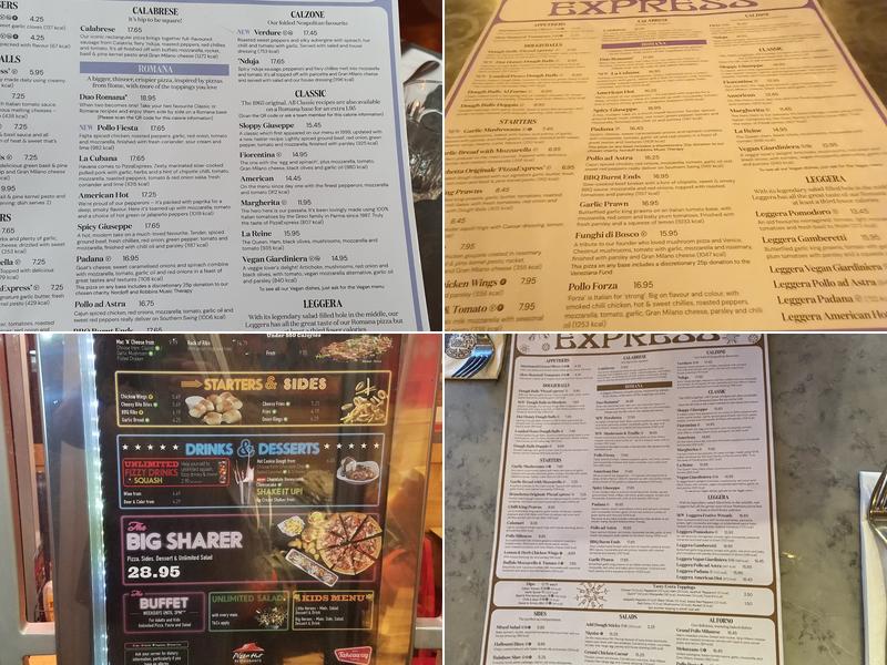 Pizza Express Menu