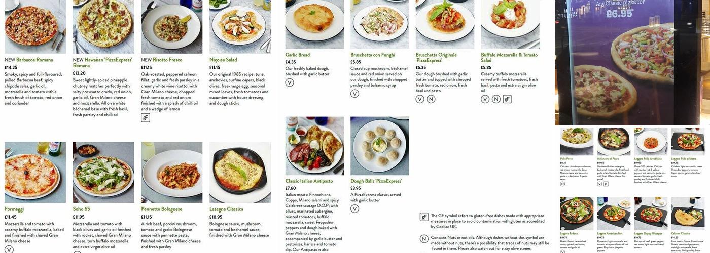 Pizza Express Menu
