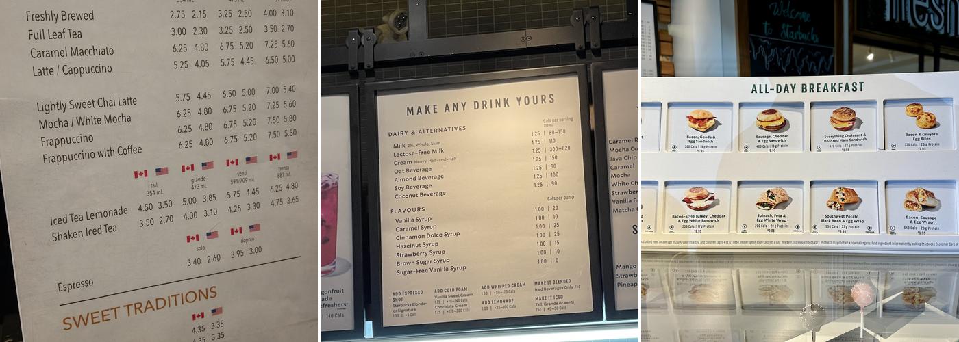 Starbucks Menu