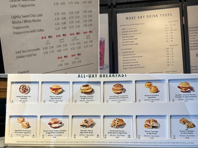Starbucks Menu