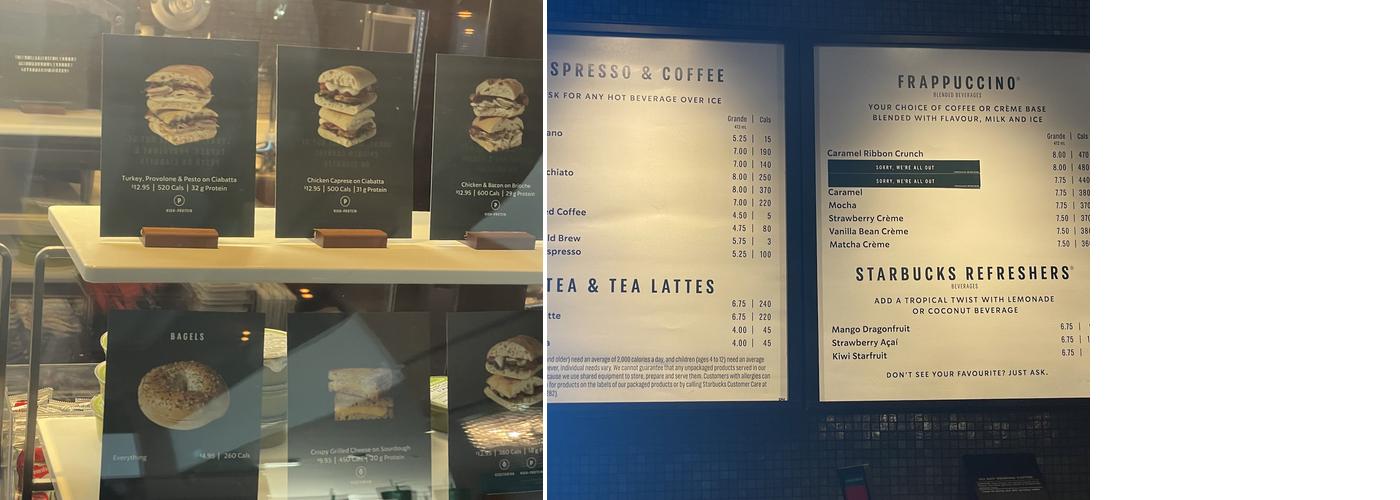 Starbucks Menu