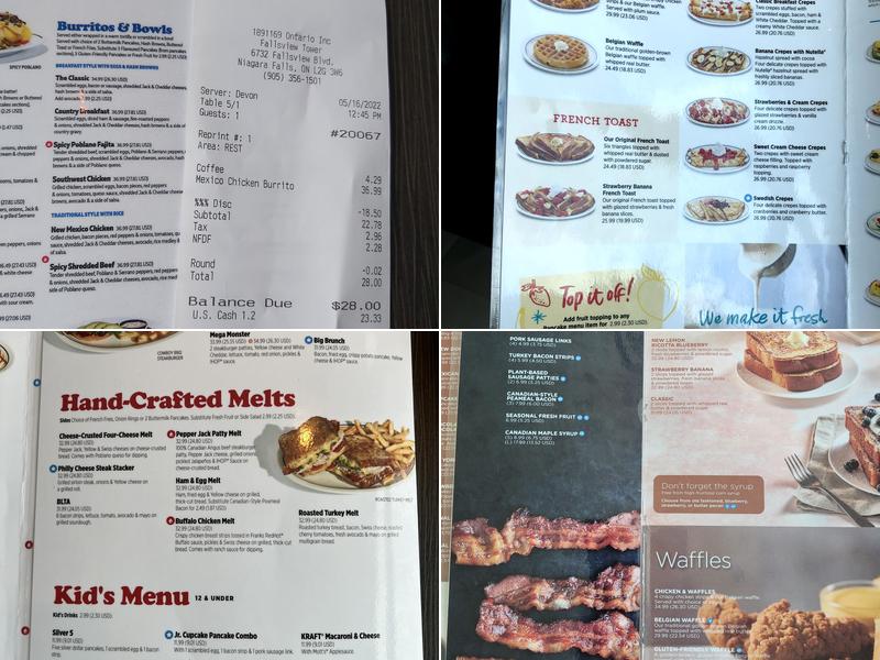 IHOP - Tower Hotel Menu
